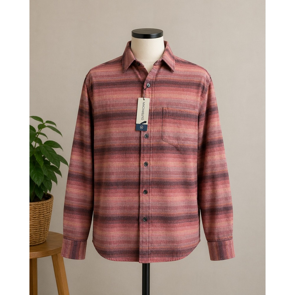 Impact Collections Mens Striped Button Down Shirt Casual‎ Streetwear Soft M